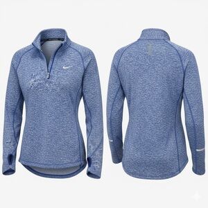 Nike $65 Dri-FIT Element 1/2 Zip Running Pullover Blue Heather L EUC
